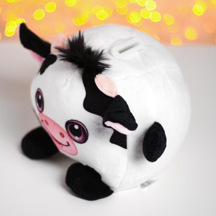 Мягкая игрушка-копилка "Коровка" со звуком, с подсветкой