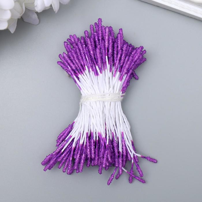 Тычинки для искусственных цветов "Пушистые сиреневые" длина 6 см (набор 170 шт)