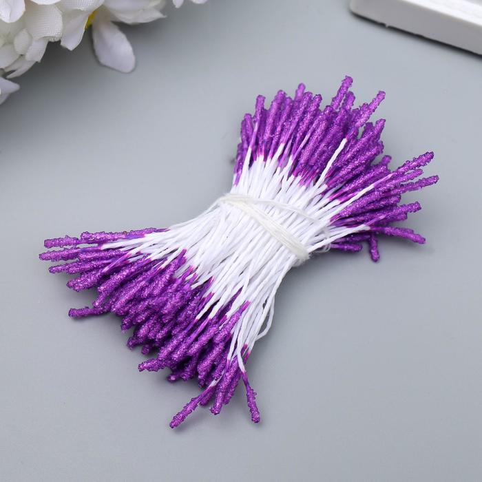 Тычинки для искусственных цветов "Пушистые сиреневые" длина 6 см (набор 170 шт)