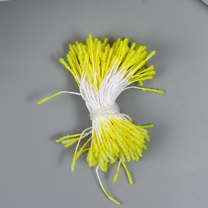 Тычинки для искусственных цветов "Пушистые жёлтые" длина 6 см (набор 170 шт)