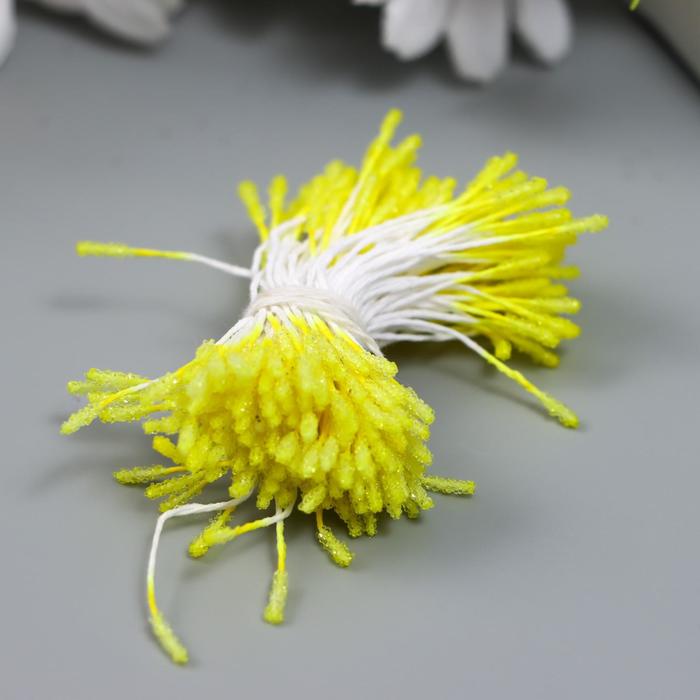 Тычинки для искусственных цветов "Пушистые жёлтые" длина 6 см (набор 170 шт)