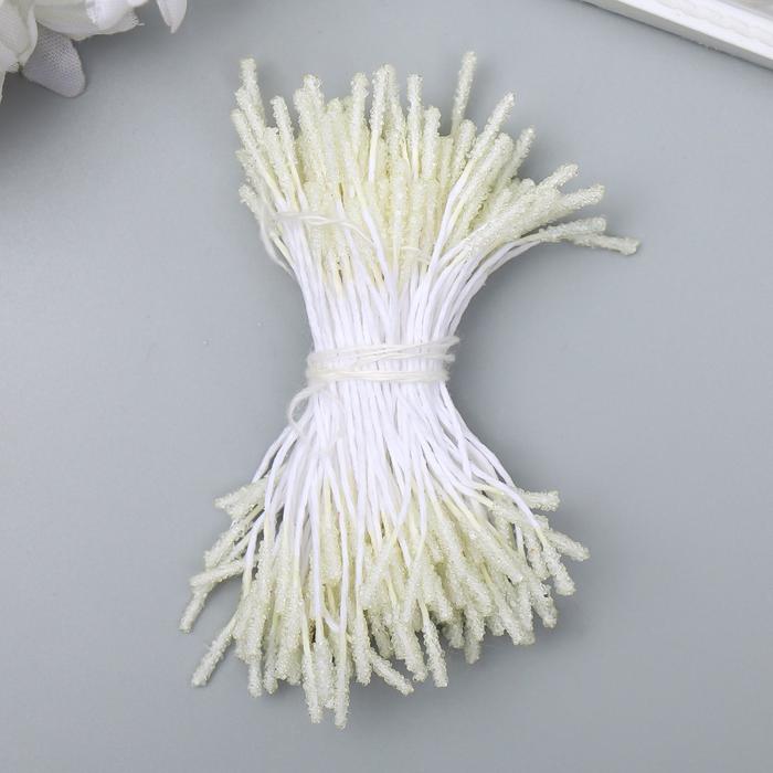 Тычинки для искусственных цветов "Пушистые кремовые" длина 6 см (набор 170 шт)