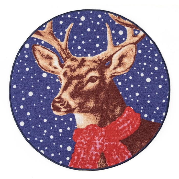 Ковер "Мистер Олень", размер D150 см, фелт, полиамид 220 гр/м