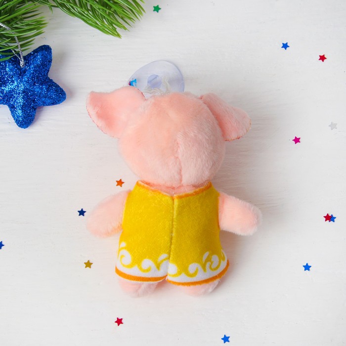 Мягкая игрушка-присоска "Свинка в платье", цвета МИКС