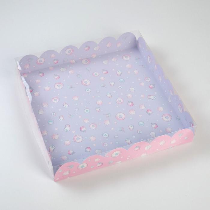 Коробка подарочная с PVC крышкой «Маленький сюрприз», 35 х 35 х 6 см