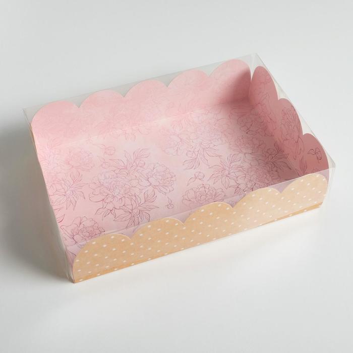 Коробка для кондитерских изделий с PVC крышкой «Очарование», 20 х 30 х 8 см