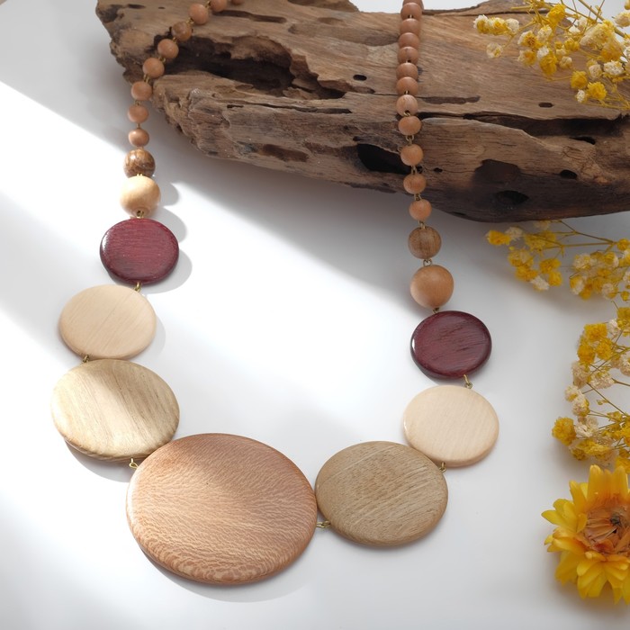 Бусы ручная работа, деревянные "Рафаэлло 2", цвет микс