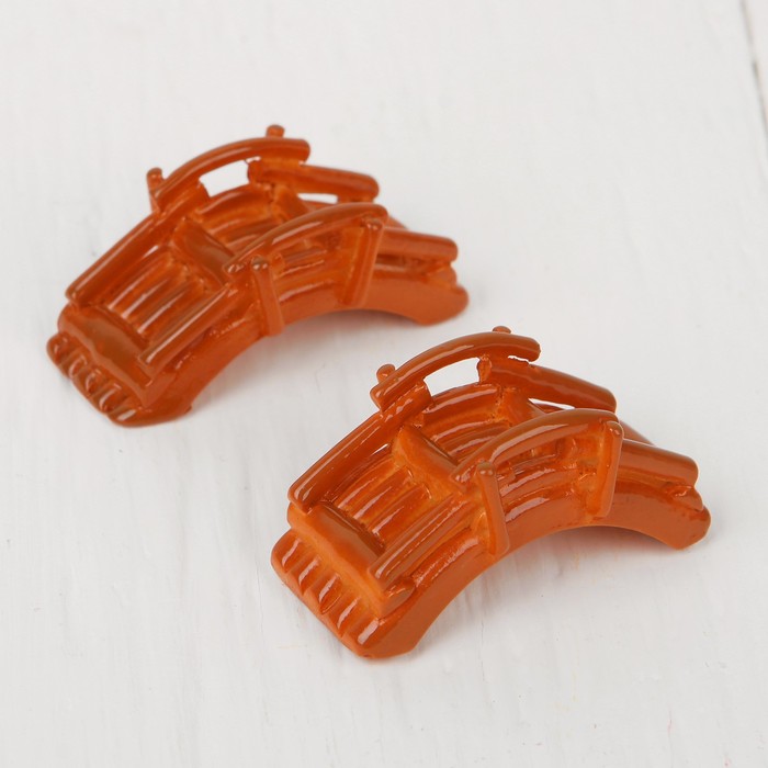 Миниатюра кукольная, набор 2 шт. "Мост", размер 1 шт. 2 × 2 × 4,5 см, цвет коричневый