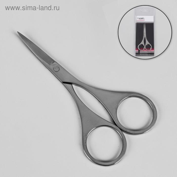 Ножницы маникюрные, загнутые, широкие, 9 см, цвет серебристый, RU-0618