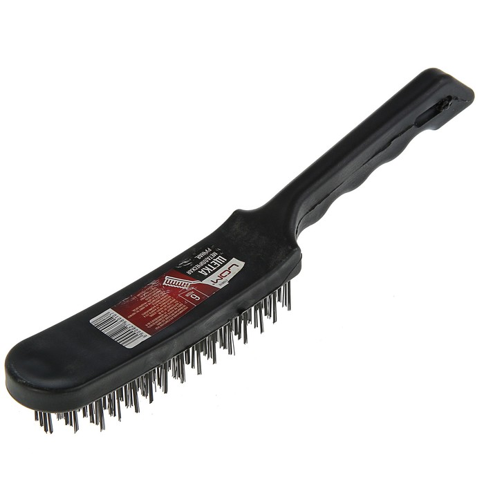 Щетка металлическая LOM ручная, пластиковая рукоятка, 6-рядная