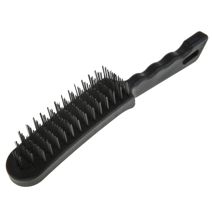 Щетка металлическая LOM ручная, пластиковая рукоятка, 6-рядная