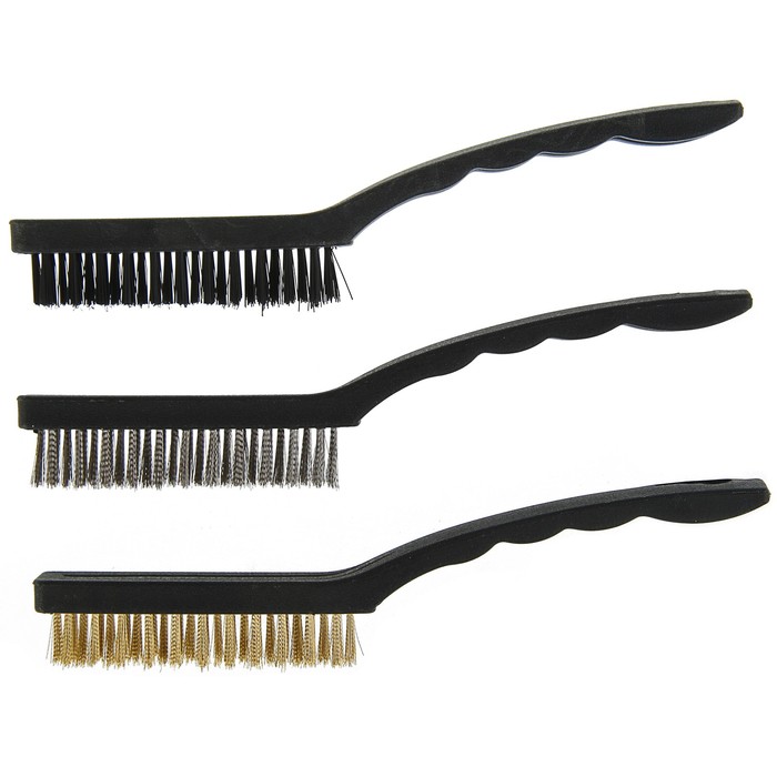 Набор щеток металлических LOM, ручные, пластиковая рукоятка, 3 шт БОЛЬШИЕ