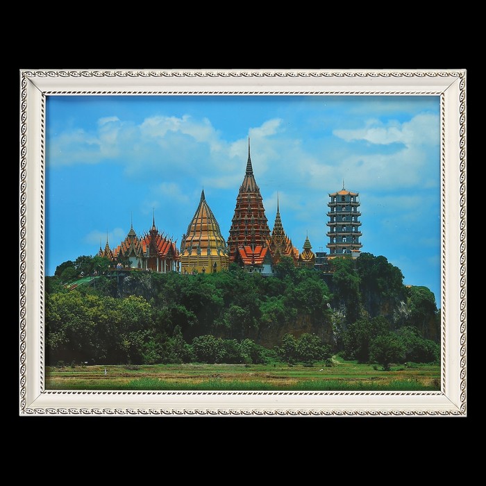 Фоторамка пластик 30х40 см (881G) белый с золотом