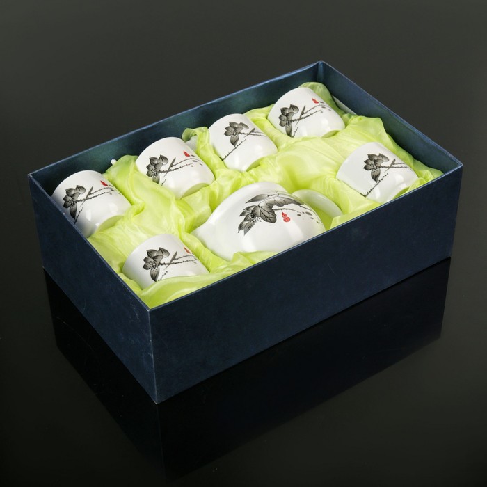 Набор для чайной церемонии "Веточка", 7 предметов: чайник 300 мл, 6 чашек 100 мл