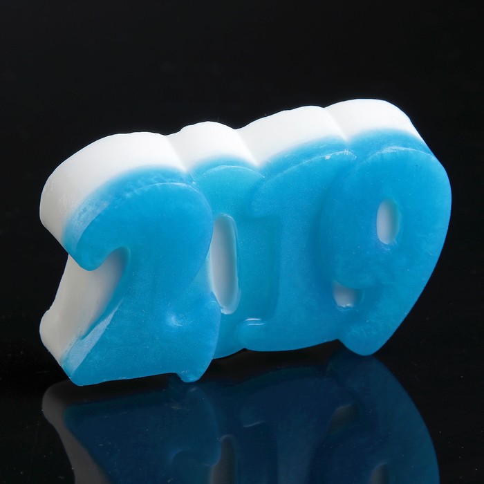 Фигурное мыло "2019" белый с синим 85гр