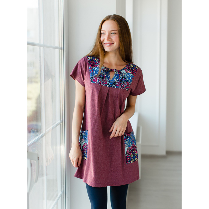 Платье (туника) женское Пелагея цвет брусничный, р-р 54