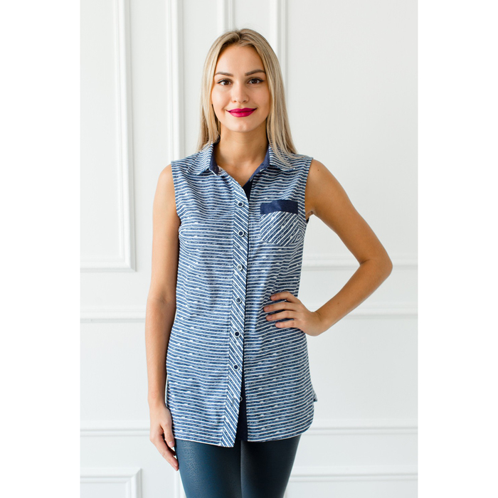 Блуза женская Бритни, цвет голубой, размер 44