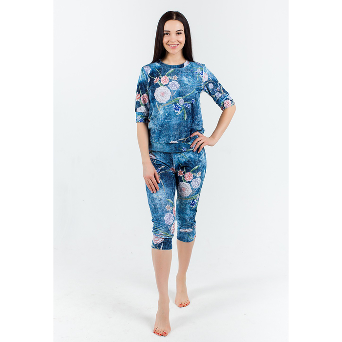 Комплект женский (джемпер, бриджи) Таис, цвет синий, размер 50