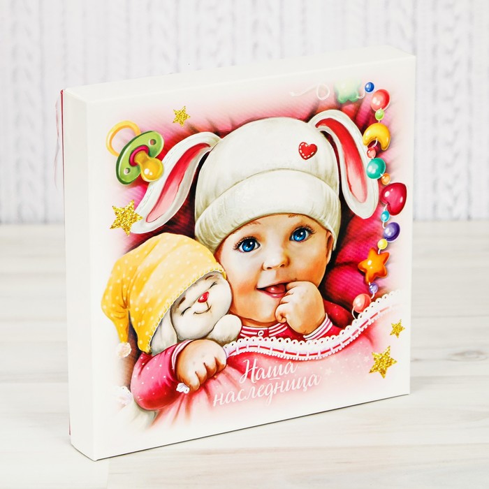 Слепок ладошки в шкатулке "Наша наследница" из массы для лепки