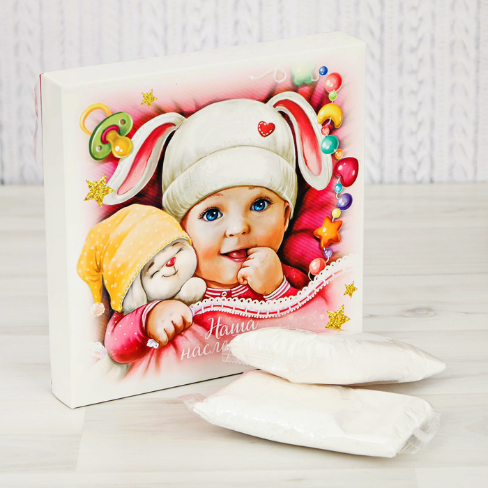 Слепок ладошки в шкатулке "Наша наследница" из массы для лепки