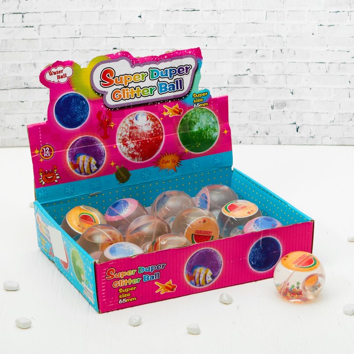 Мяч световой "Фрукты" с водой 6,5 см, виды МИКС