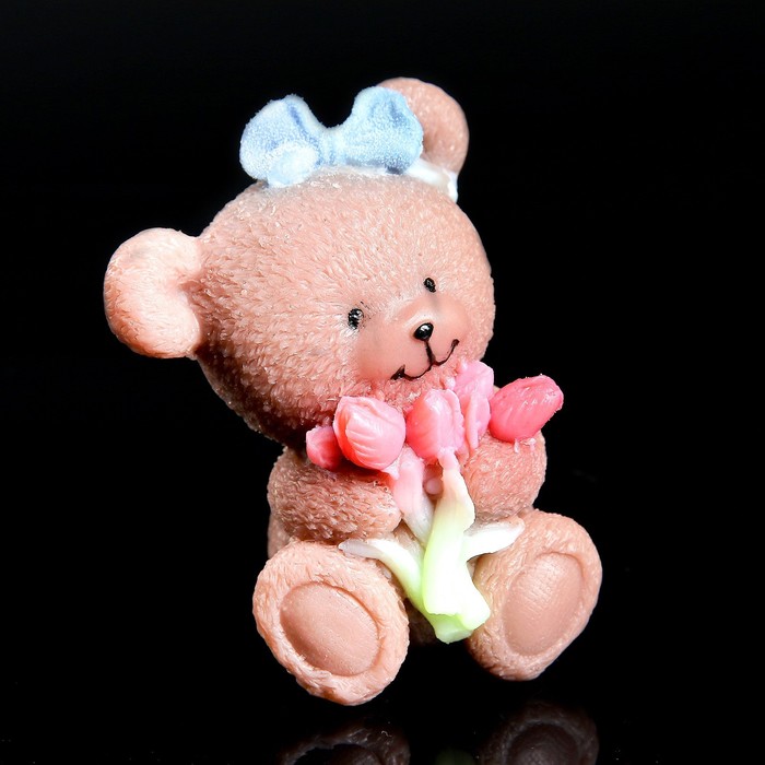 Мыло фигурное "Мишка с тюльпанами" 80 г, МИКС