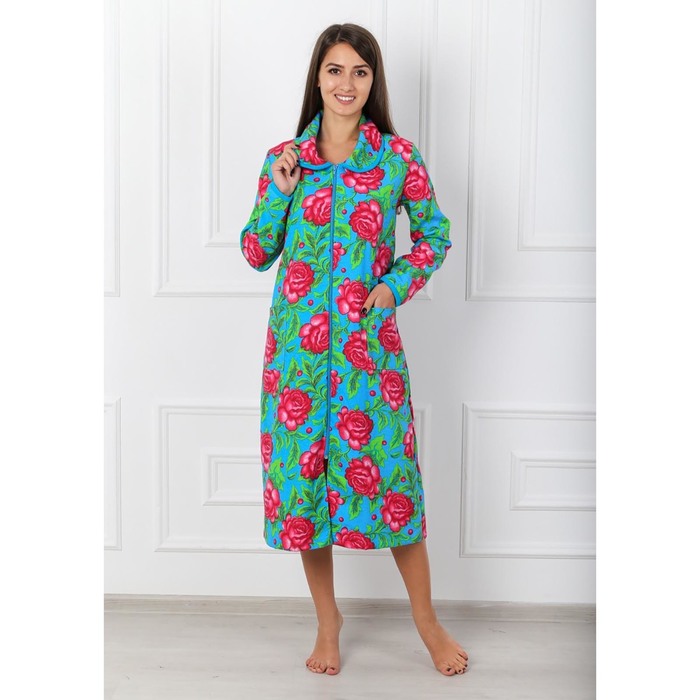 Халат женский на молнии 236 Эмилия цвет МИКС, р-р 70