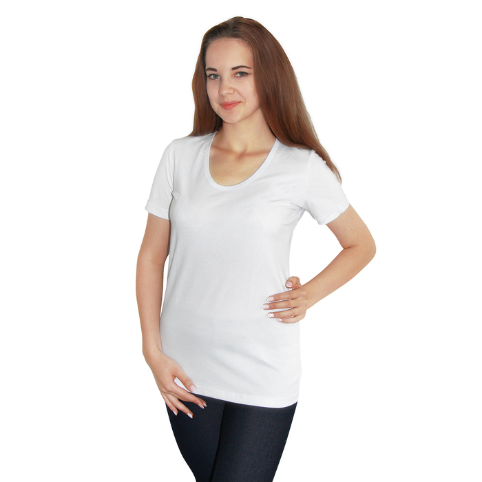 Футболка женская, цвет белый, р-р 48