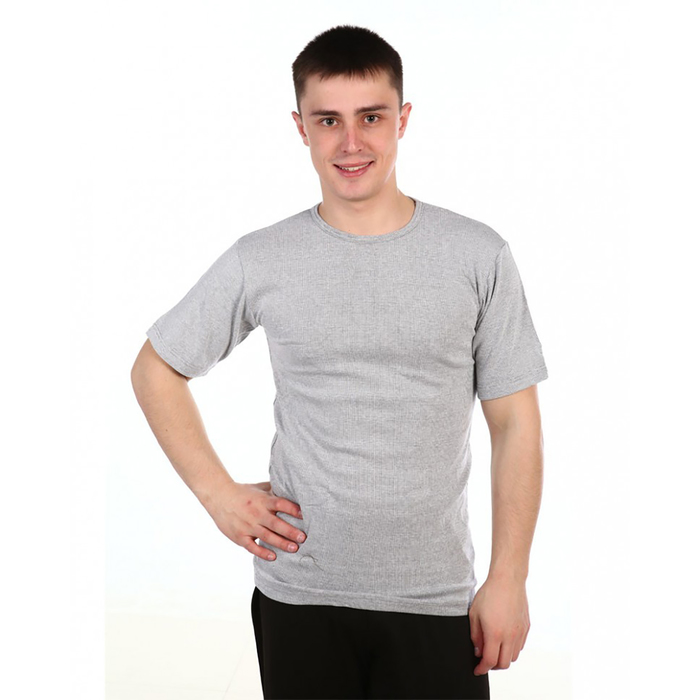 Футболка мужская, цвет серый, р-р 52