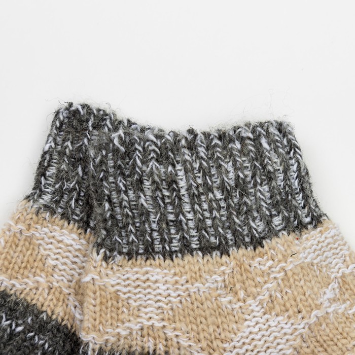 Носки детские укороченные, цвет бежевый/серый, размер 14-16