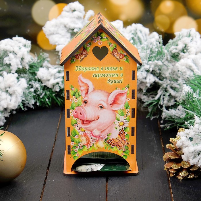 Чайный домик «Свинка», здоровья в теле, 9,3×9,3×20 см