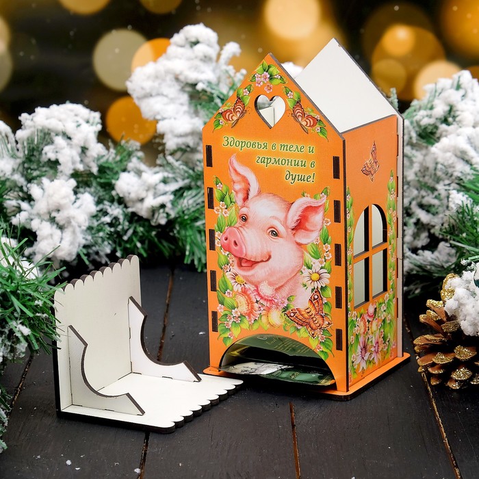 Чайный домик «Свинка», здоровья в теле, 9,3×9,3×20 см