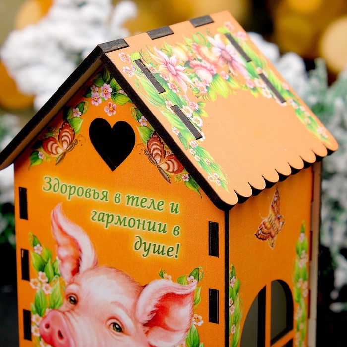 Чайный домик «Свинка», здоровья в теле, 9,3×9,3×20 см