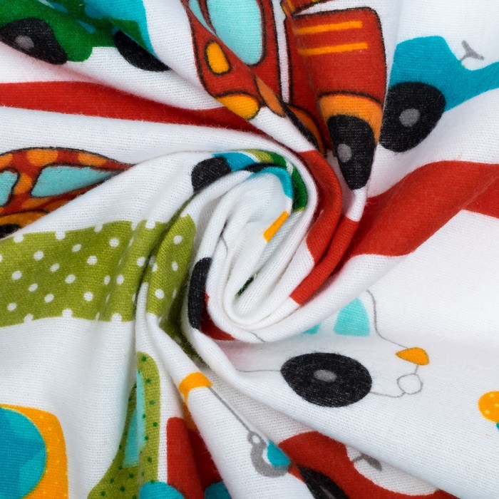 Пелёнка детская Машинки 75х120 см, фланель, 160 г/м², 100% хлопок