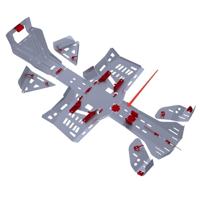 Защита заднего редукторач.1 Rival Can-Am Outlander ATV 1000/800/650/500 G2 2012-2016