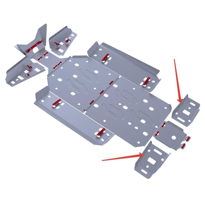Защита задних рычагов Rival для Polaris UTV RZR S 800 2011-2014, 4.7402.1-7