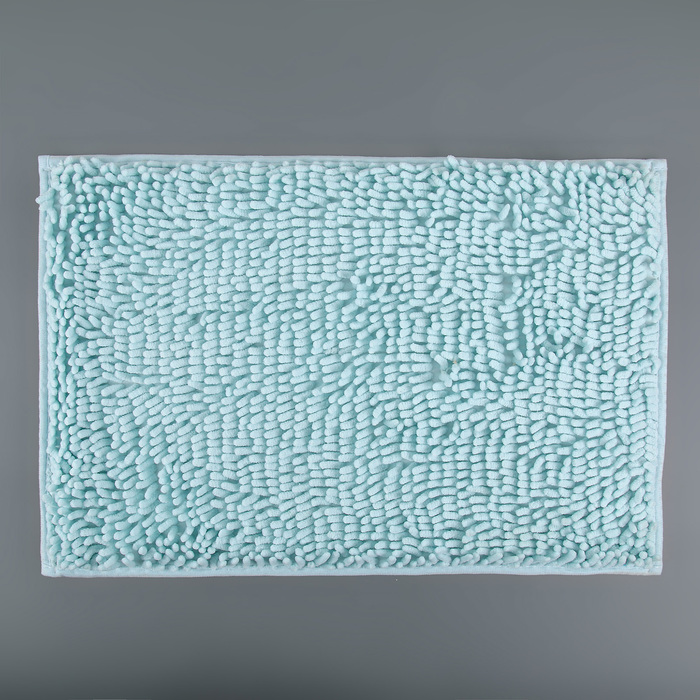 Коврик для ванной "Букли длинные", цвет светло-голубой