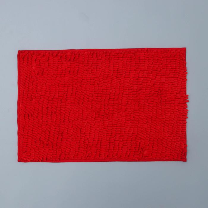 Коврик для ванной "Букли длинные", цвет красный