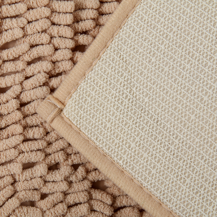 Коврик для ванной "Букли длинные", цвет бежевый