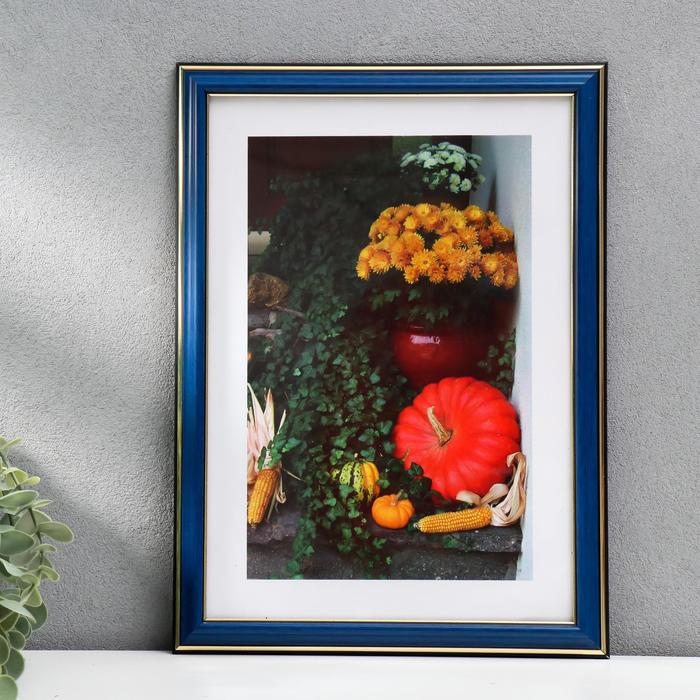 Фоторамка пластик 21х30 см (284Р) синий малахит