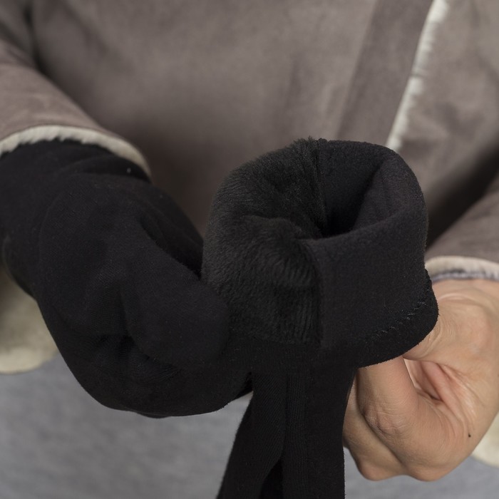 Перчатки женские безразмерные, без подклада, цвет чёрный