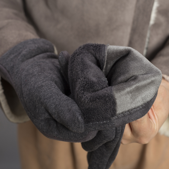 Перчатки женские безразмерные, без подклада, цвет серый