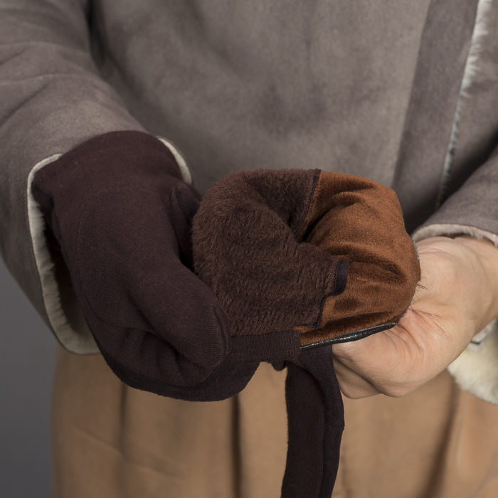 Перчатки женские безразмерные, без подклада, цвет кофе