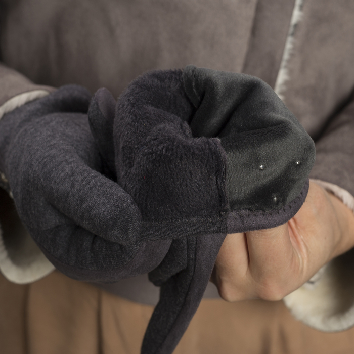 Перчатки женские безразмерные, без подклада, цвет серый