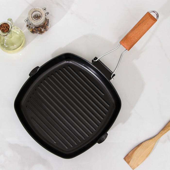 Сковорода-гриль 24 см, складная ручка