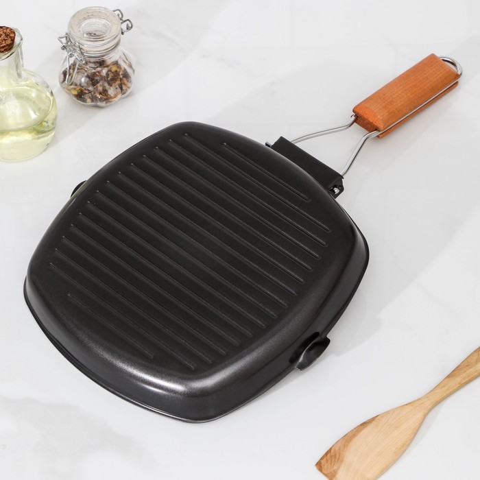 Сковорода-гриль 24 см, складная ручка