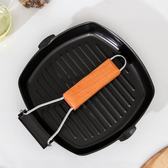 Сковорода-гриль 24 см, складная ручка