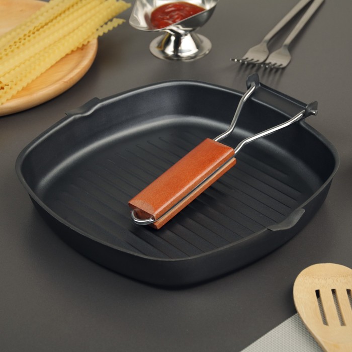 Сковорода-гриль 24 см, складная ручка