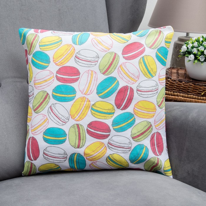 Наволочка декоративная на молнии «Этель» Макарон 40х40 рогожка 160 г/м², 100% хлопок