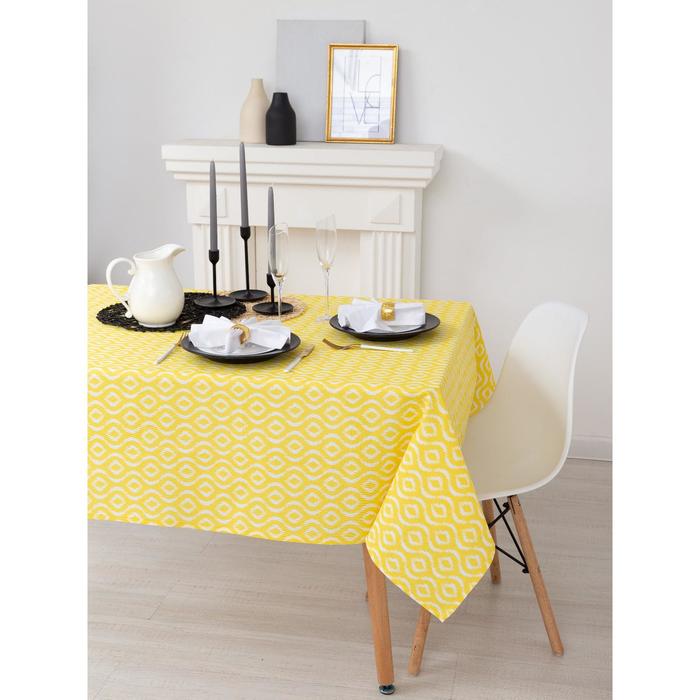 Скатерть «Этель» Серпента жёлтый 110х140 рогожка 160 г/м², 100% хлопок